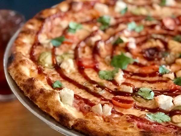 tasty BBQ chicken pizza